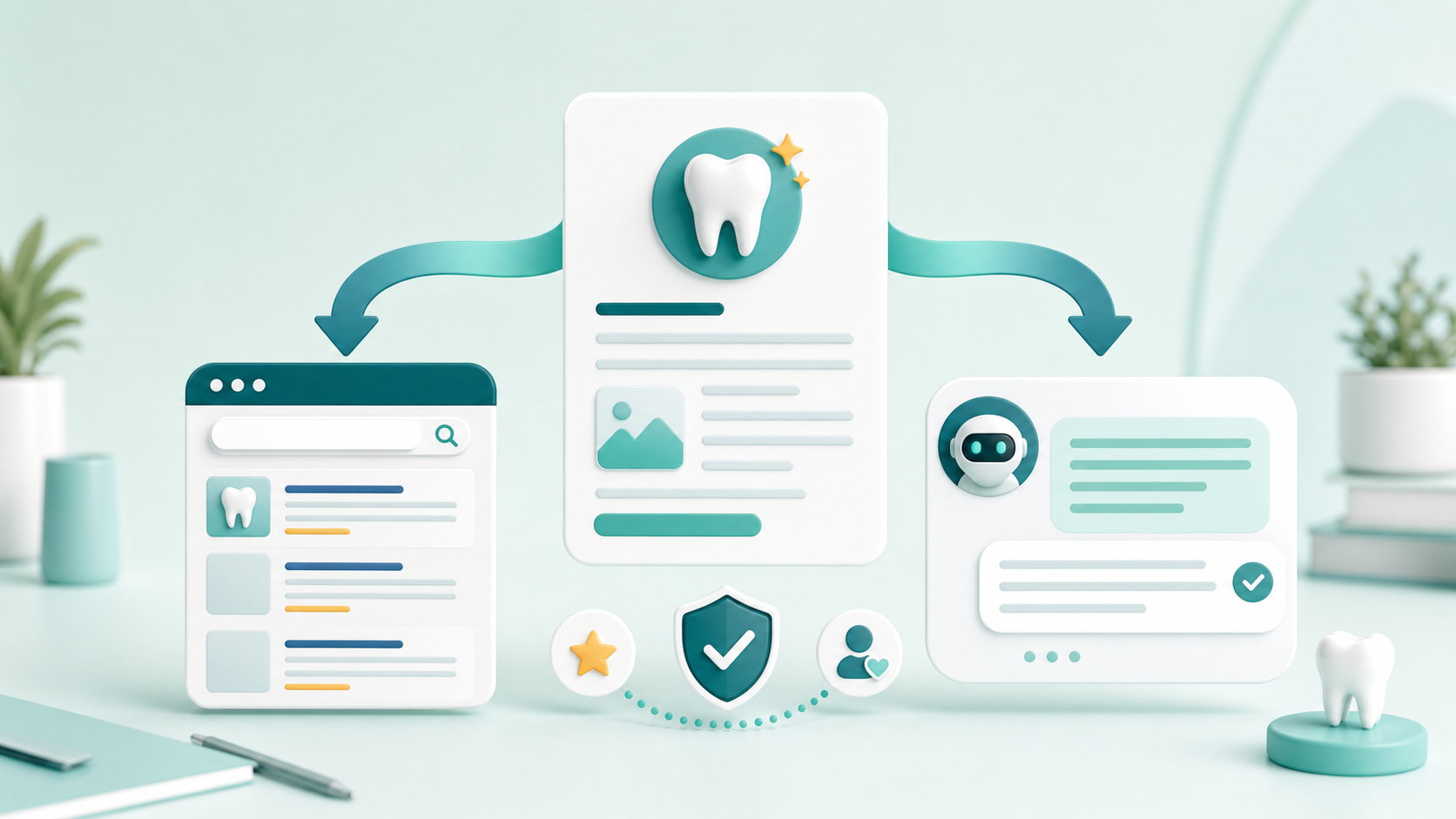 Dental content page feeding both search results and AI answer interfaces