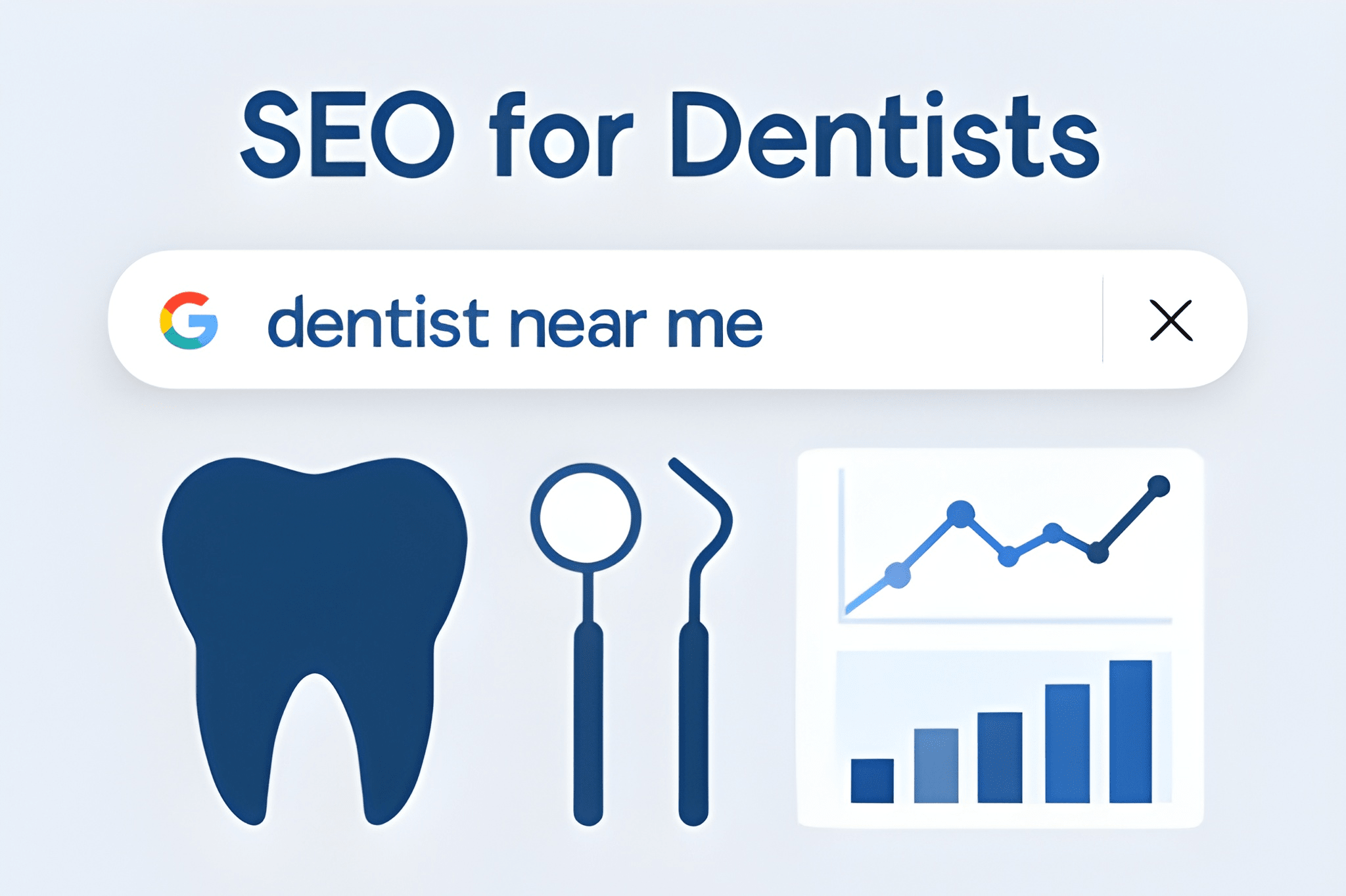 Dental clinic local search and review visibility concept